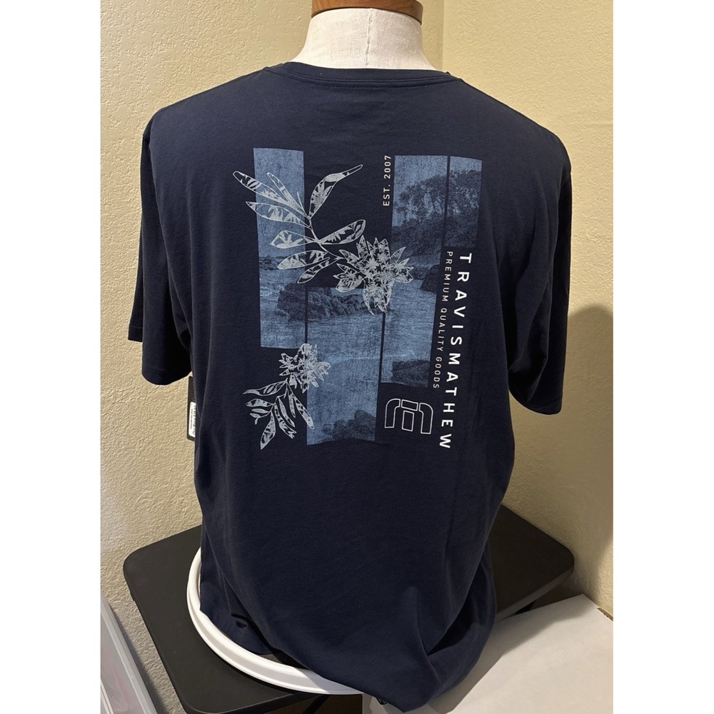 Travis Mathew Mens T-Shirt Tri Blend Blue Best Trip Yet Top 2XL NEW
